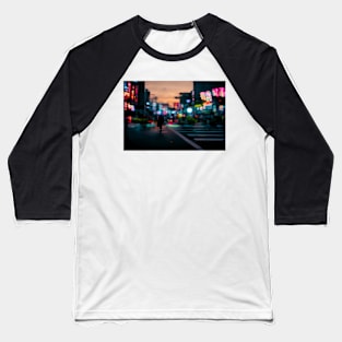 Tokyo City Street View With Neon signs / Tokyo, Japan Baseball T-Shirt